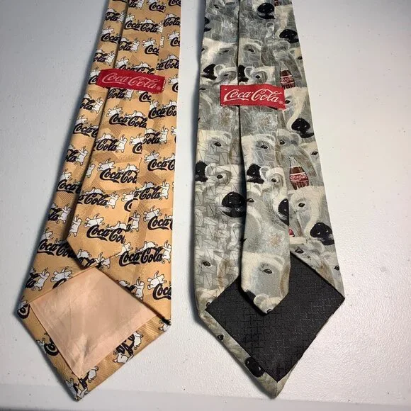 2 Coca-Cola Polar Bear Neckties – Holiday / Winter Novelty Tie Lot - Picture 4 of 6